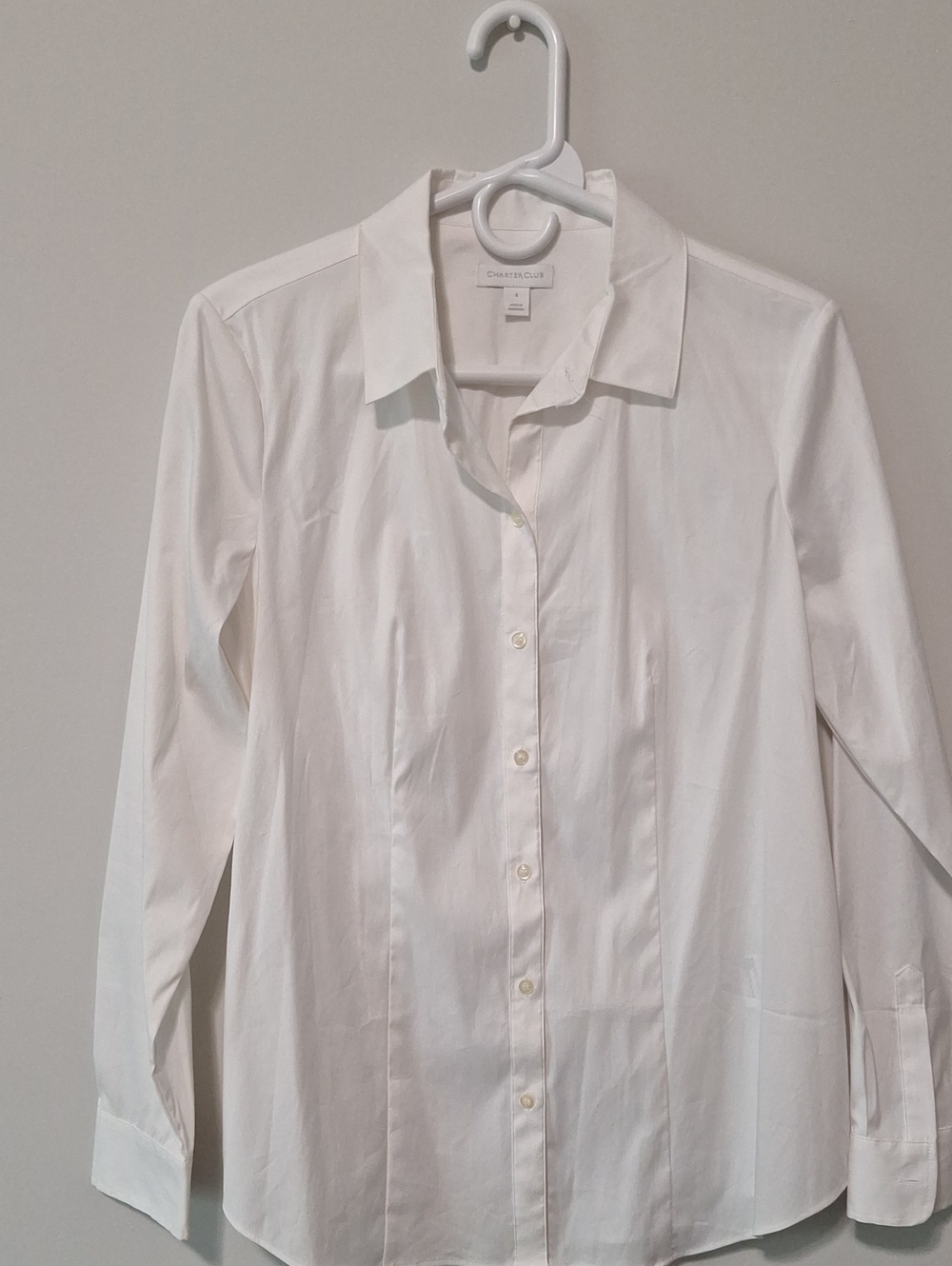 Charter Club White Women's Dress Shirt - Classic Button-Front